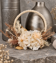 Load image into Gallery viewer, Handcrafted boho daisy flowers hoop / cake topper – 5inch