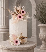 Load image into Gallery viewer, Champagne gold & blush Floral Cake topper