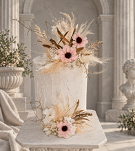 Load image into Gallery viewer, Champagne gold & blush Floral Cake topper