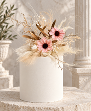 Load image into Gallery viewer, Champagne gold & blush Floral Cake topper
