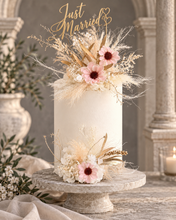 Load image into Gallery viewer, Champagne gold & blush Floral Cake topper