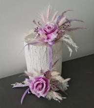 Load image into Gallery viewer, Pink, violet & neutral Fluffy Floral Cake Topper