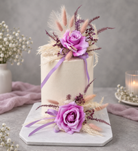 Load image into Gallery viewer, Pink, violet & neutral Fluffy Floral Cake Topper