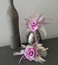 Load image into Gallery viewer, Pink, violet & neutral Fluffy Floral Cake Topper