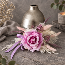 Load image into Gallery viewer, Pink, violet & neutral Fluffy Floral Cake Topper
