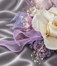 Load image into Gallery viewer, Preserved flowers Happy Birthday lilac, blush Cake topper
