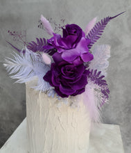 Load image into Gallery viewer, Dark Purple & lilac Floral Cake Topper