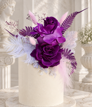 Load image into Gallery viewer, Dark Purple & lilac Floral Cake Topper