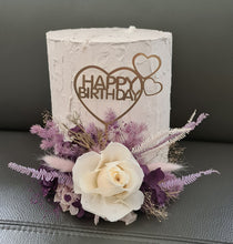 Load image into Gallery viewer, Happy Birthday Lilac Purple Floral Cake Topper