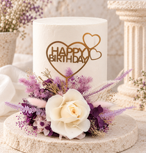 Load image into Gallery viewer, Happy Birthday Lilac Purple Floral Cake Topper