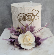 Load image into Gallery viewer, Happy Birthday Lilac Purple Floral Cake Topper