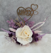 Load image into Gallery viewer, Happy Birthday Lilac Purple Floral Cake Topper