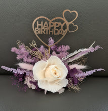 Load image into Gallery viewer, Happy Birthday Lilac Purple Floral Cake Topper