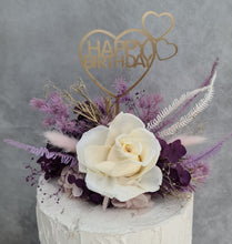 Load image into Gallery viewer, Happy Birthday Lilac Purple Floral Cake Topper
