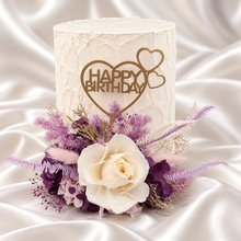 Load image into Gallery viewer, Happy Birthday Lilac Purple Floral Cake Topper