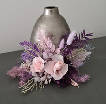 Load image into Gallery viewer, Purple pink preserved roses Floral Cake Topper