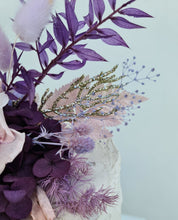 Load image into Gallery viewer, Purple pink preserved roses Floral Cake Topper