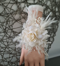 Load image into Gallery viewer, Elegant Boho peony off white everlasting flowers corsage & buttonhole AB1198 - School formal, prom, graduation, wedding
