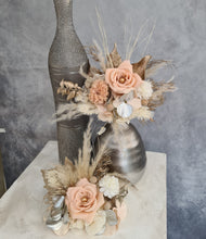 Load image into Gallery viewer, Champagne gold & blush Floral Cake topper - wedding, engagement, birthday