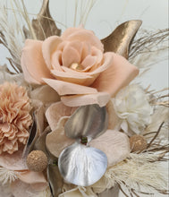 Load image into Gallery viewer, Champagne gold & blush Floral Cake topper - wedding, engagement, birthday