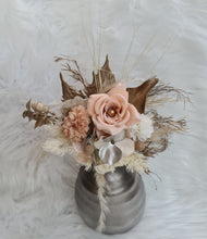 Load image into Gallery viewer, Champagne gold & blush Floral Cake topper - wedding, engagement, birthday