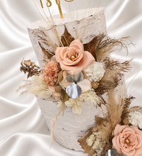 Load image into Gallery viewer, Champagne gold & blush Floral Cake topper - wedding, engagement, birthday