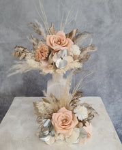Load image into Gallery viewer, Champagne gold & blush Floral Cake topper - wedding, engagement, birthday