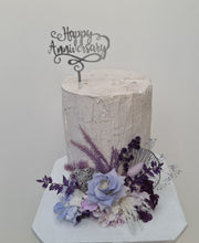 Load image into Gallery viewer, Violet purple preserved flowers cake topper - graduation, birthday