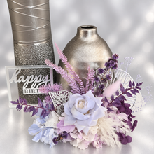 Load image into Gallery viewer, Violet purple preserved flowers cake topper - graduation, birthday