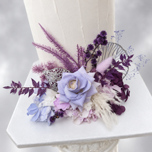 Load image into Gallery viewer, Violet purple preserved flowers cake topper - graduation, birthday