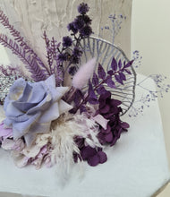 Load image into Gallery viewer, Violet purple preserved flowers cake topper - graduation, birthday