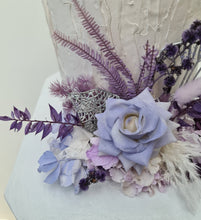 Load image into Gallery viewer, Violet purple preserved flowers cake topper - graduation, birthday