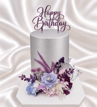 Load image into Gallery viewer, Violet purple preserved flowers cake topper - graduation, birthday