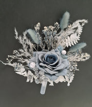 Load image into Gallery viewer, Blue & silver Floral Cake topper - Wedding, Engagement, Birthday