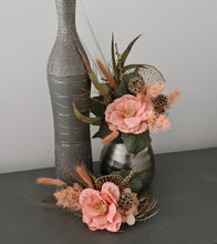 Load image into Gallery viewer, Peach & Green Floral Cake Topper - Wedding, Engagement