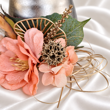 Load image into Gallery viewer, Peach & Green Floral Cake Topper - Wedding, Engagement