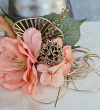 Load image into Gallery viewer, Peach & Green Floral Cake Topper - Wedding, Engagement