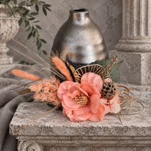 Load image into Gallery viewer, Peach & Green Floral Cake Topper - Wedding, Engagement