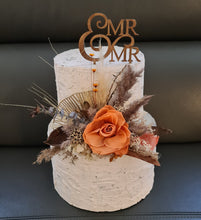 Load image into Gallery viewer, Rustic preserved rose cake topper – birthday, anniversary, engagement, wedding