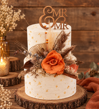 Load image into Gallery viewer, Rustic preserved rose cake topper – birthday, anniversary, engagement, wedding
