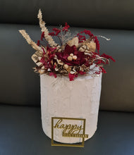 Load image into Gallery viewer, Burgundy, champagne gold Everlasting flowers cake topper – birthday, graduation, wedding, engagement, anniversary