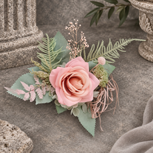 Load image into Gallery viewer, Sage & blush floral cake topper x 2 - wedding, engagement, birthday