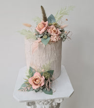 Load image into Gallery viewer, Sage & blush floral cake topper x 2 - wedding, engagement, birthday
