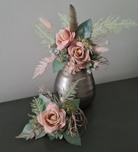 Load image into Gallery viewer, Sage & blush floral cake topper x 2 - wedding, engagement, birthday