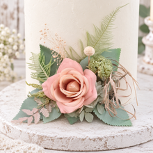 Load image into Gallery viewer, Sage & blush floral cake topper x 2 - wedding, engagement, birthday