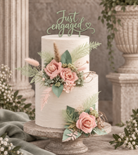 Load image into Gallery viewer, Sage & blush floral cake topper x 2 - wedding, engagement, birthday