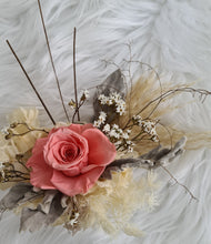 Load image into Gallery viewer, Peach & nude preserved rose cake flowers - topper - arrangement - anniversary, engagement, birthday