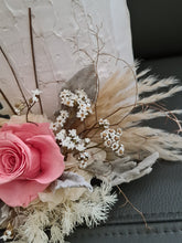 Load image into Gallery viewer, Peach & nude preserved rose cake flowers - topper - arrangement - anniversary, engagement, birthday