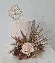 Load image into Gallery viewer, Nude preserved rose floral cake topper arrangement - Baby shower, graduation, wedding