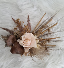 Load image into Gallery viewer, Nude preserved rose floral cake topper arrangement - Baby shower, graduation, wedding